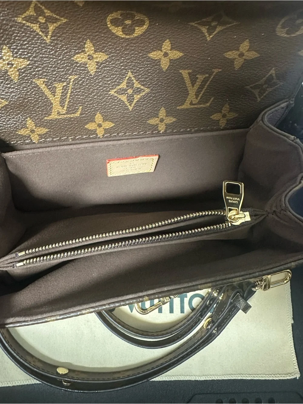 Louis Vuitton Brown Monogram Pochette Métis with Gold Hardware